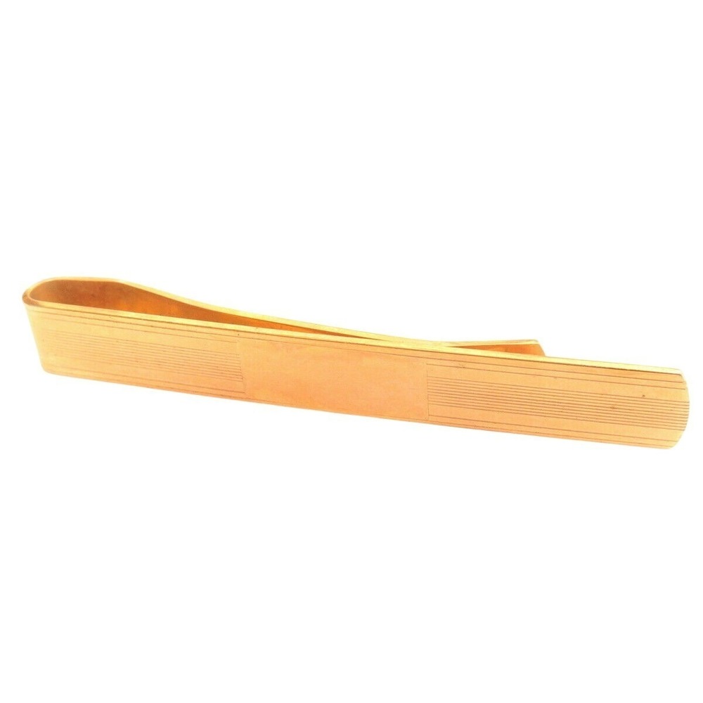 VINTAGE SIGNED ANSON LARGE BLANK‎ MONOGRAM GOLD PLATED TIE CLIP CLASP
